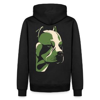Pitbull - Männer Premium Bio Hoodie - Schwarz - Hinten - Nico (187cm)