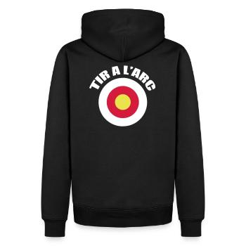 Tir à l'arc - Sweat à capuche Premium bio Homme - noir - Dos - Nico (187cm)