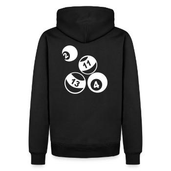Pool - Men’s Premium Organic Hoodie - black - Back - Nico (187cm)