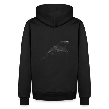Raven - Men’s Premium Organic Hoodie - black - Back - Nico (187cm)