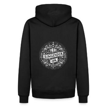 Singender Opa - unser Opa Großvater singt gerne - Männer Premium Bio Hoodie - Schwarz - Hinten - Nico (187cm)