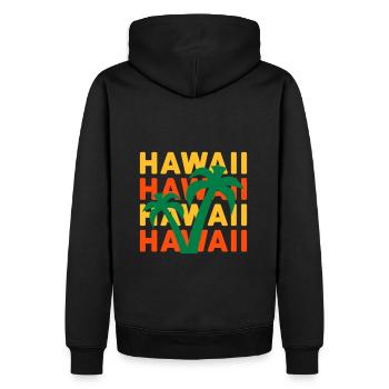 Hawaii Hawaii Hawaii Hawaii (Palmen) - Männer Premium Bio Hoodie - Schwarz - Hinten - Nico (187cm)