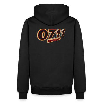 0711 Stuttgart - Männer Premium Bio Hoodie - Schwarz - Hinten - Nico (187cm)