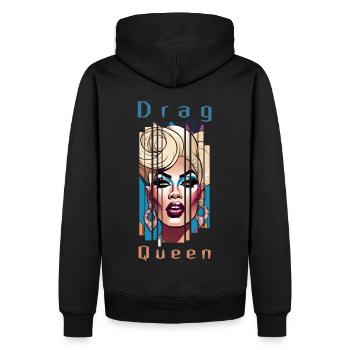 DragQueen - Sweat à capuche Premium bio Homme - noir - Dos - Nico (187cm)