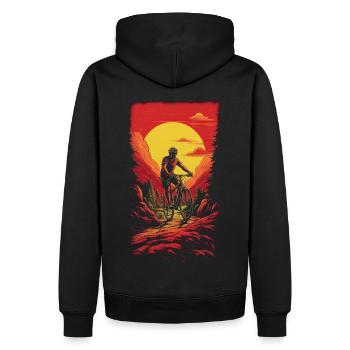 Cycling - Men’s Premium Organic Hoodie - black - Back - Nico (187cm)