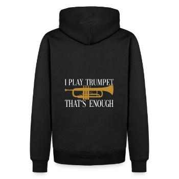 Je joue de la trompette qui est assez silhouette de trompette - Sweat à capuche Premium bio Homme - noir - Dos - Nico (187cm)
