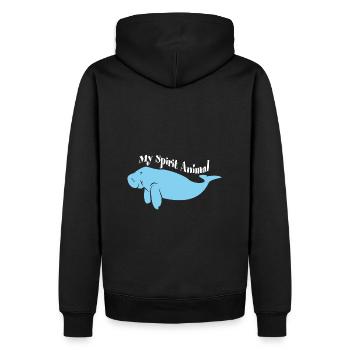 Ich liebe Dugongs Manatees mein Spirit - Männer Premium Bio Hoodie - Schwarz - Hinten - Nico (187cm)