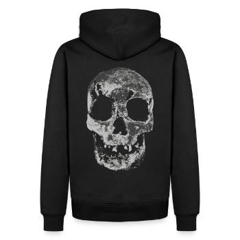 Schauriger Totenkopf - Männer Premium Bio Hoodie - Schwarz - Hinten - Nico (187cm)