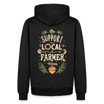 Soutenez votre agriculteur local Bauer Landwirt - Sweat à capuche Premium bio Homme - noir - Dos - Nico (187cm)