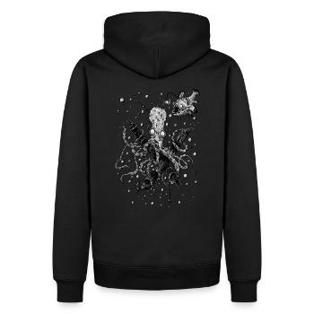 Pieuvre Naufragée - Sweat à capuche Premium bio Homme - noir - Dos - Nico (187cm)