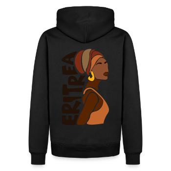 Eritrea Eritreische Flagge Asmara Black Heritage - Männer Premium Bio Hoodie - Schwarz - Hinten - Nico (187cm)