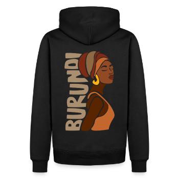 Burundi Afrika Ethnic Black Heritage - Männer Premium Bio Hoodie - Schwarz - Hinten - Nico (187cm)