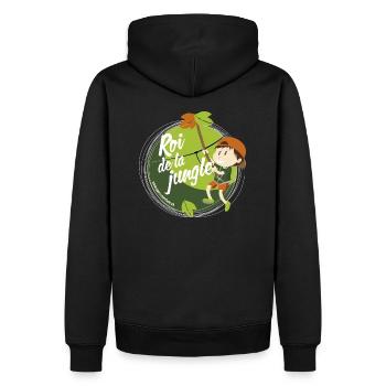 Roi de la jungle - Sweat à capuche Premium bio Homme - noir - Dos - Nico (187cm)