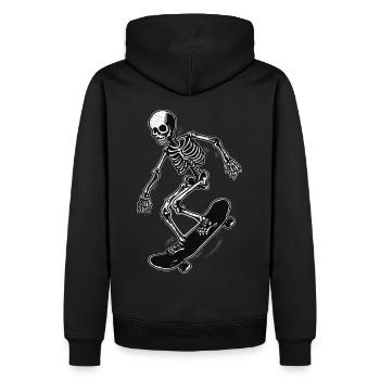 Jumping skeleton on a skateboard - Men’s Premium Organic Hoodie - black - Back - Nico (187cm)