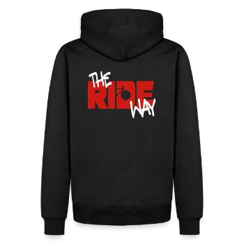 The Ride Way - white - Men’s Premium Organic Hoodie - black - Back - Nico (187cm)