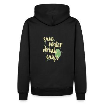 safe water drink caipi Caipirinha Sprüche Geschenk - Männer Premium Bio Hoodie - Schwarz - Hinten - Nico (187cm)