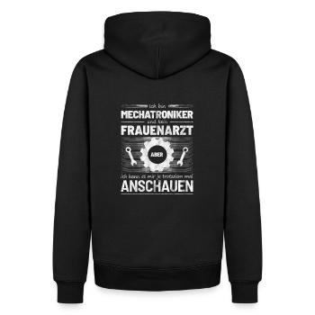 KFZ Mechatroniker Spruch Sprüche Witze Geschenk - Männer Premium Bio Hoodie - Schwarz - Hinten - Nico (187cm)