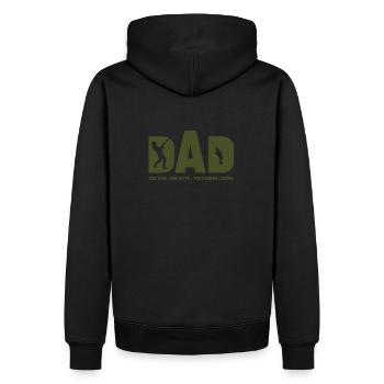 DAD Fishing Legend Angler Angeln Sprüche Geschenk - Männer Premium Bio Hoodie - Schwarz - Hinten - Nico (187cm)