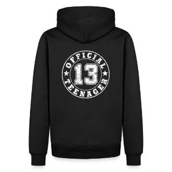 13th birthday - Official teenager - Men’s Premium Organic Hoodie - black - Back - Nico (187cm)