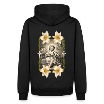 Jésus, l’Enfant-Christ, Jésus-Christ - Sweat à capuche Premium bio Homme - noir - Dos - Nico (187cm)