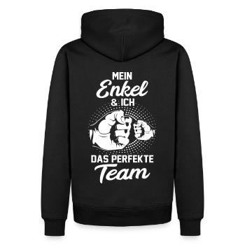 Oma Opa Enkelkind Enkel - Männer Premium Bio Hoodie - Schwarz - Hinten - Nico (187cm)