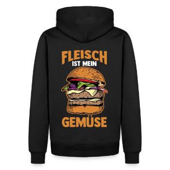 Anti Vegan - Männer Premium Bio Hoodie - Schwarz - Hinten - Nico (187cm)