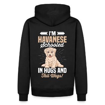 I'm Havanese schooled in hugs and tail wags - Men’s Premium Organic Hoodie - black - Back - Nico (187cm)