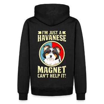 I'm just a Havanese Magnet can't help it - Männer Premium Bio Hoodie - Schwarz - Hinten - Nico (187cm)