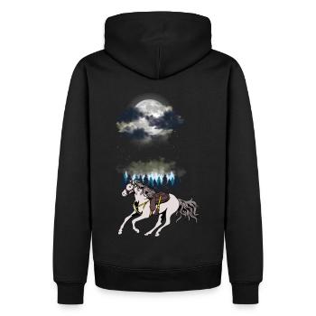 Cheval de l’Ouest sauvage Western Chevaux Cheval Gaule Nature - Sweat à capuche Premium bio Homme - noir - Dos - Nico (187cm)