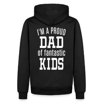 Meilleur fier père fils fille fils filles - Sweat à capuche Premium bio Homme - noir - Dos - Nico (187cm)