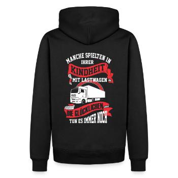 LKW-Fahrer - Mit Lastwagen spielen - Männer Premium Bio Hoodie - Schwarz - Hinten - Nico (187cm)