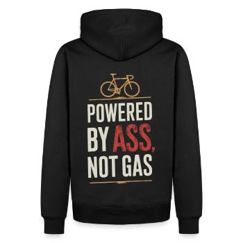 Pedal power: buttocks instead of gas - Men’s Premium Organic Hoodie - black - Back - Nico (187cm)