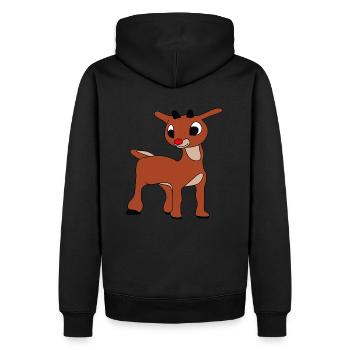 Rudolph das Rentier mit roter Nase - Männer Premium Bio Hoodie - Schwarz - Hinten - Nico (187cm)