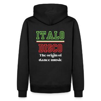 Italo Disco T Shirt La Musique De Danse Originale - Sweat à capuche Premium bio Homme - noir - Dos - Nico (187cm)