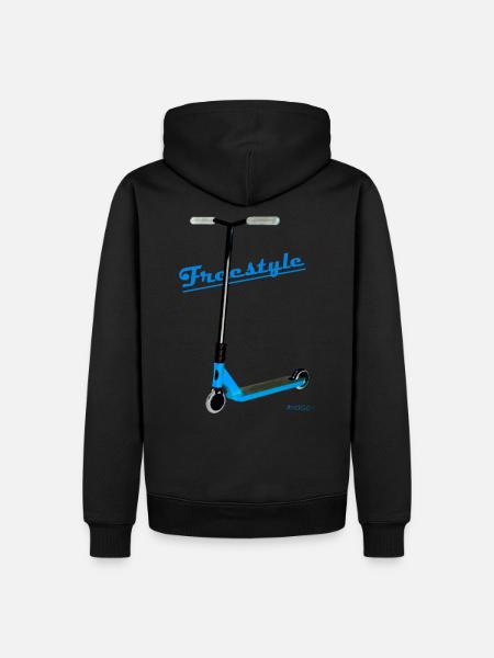 blue scooter - Men’s Premium Organic Hoodie - black