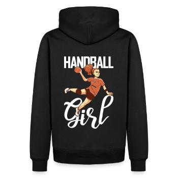 Joueur de handball Handball Outfit Handball Joueur de handball - Sweat à capuche Premium bio Homme - noir - Dos - Nico (187cm)