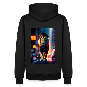 Mufasa in NEW YORK CITY - Men’s Premium Organic Hoodie - black - Back - Nico (187cm)