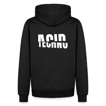 Acid Techno - Männer Premium Bio Hoodie - Schwarz - Hinten - Nico (187cm)