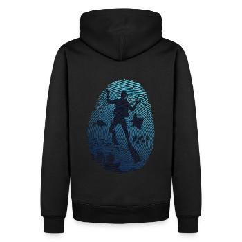 Tauchen Meine DNA für Sporttaucher - Männer Premium Bio Hoodie - Schwarz - Hinten - Nico (187cm)