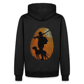 Chasse chasseur la chasse mon adn - Sweat à capuche Premium bio Homme - noir - Dos - Nico (187cm)
