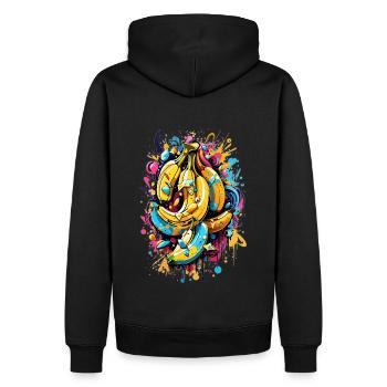 Graffiti Bananes - Sweat à capuche Premium bio Homme - noir - Dos - Nico (187cm)