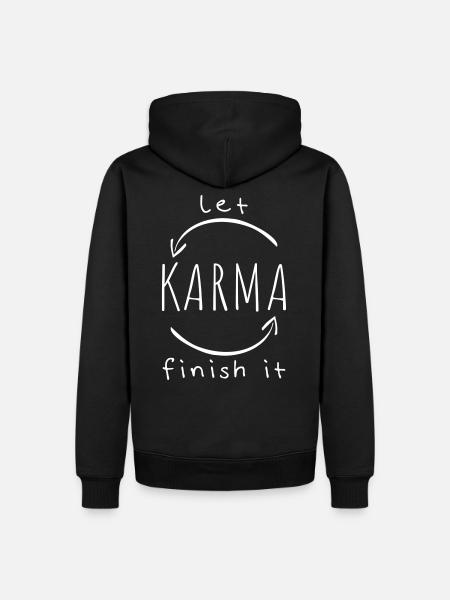 Karma drôle disant - Sweat à capuche Premium bio Homme - noir