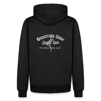 Dance Dad, Backstage Crew, Papa zahlt. Tanzen - Männer Premium Bio Hoodie - Schwarz - Hinten - Nico (187cm)