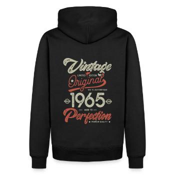 1965 Vintage Geburtstag Geboren 1965 - Männer Premium Bio Hoodie - Schwarz - Hinten - Nico (187cm)