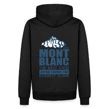 Bergsteigen Mont Blanc Wandern - Männer Premium Bio Hoodie - Schwarz - Hinten - Nico (187cm)