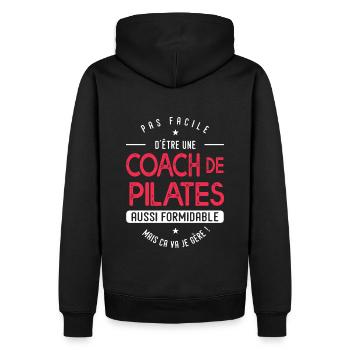 coach Pilates formidable cadeau pilates yoga - Sweat à capuche Premium bio Homme - noir - Dos - Nico (187cm)