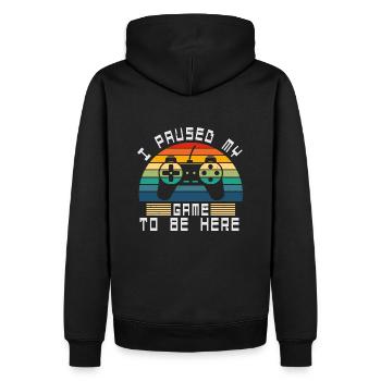 Je suis en train de jouer au jeu. - Sweat à capuche Premium bio Homme - noir - Dos - Nico (187cm)