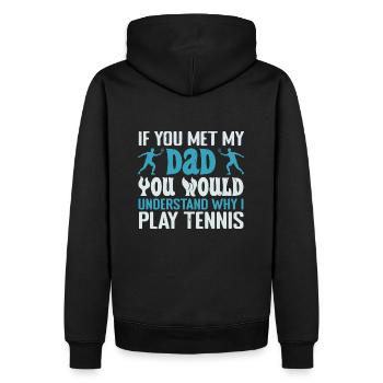 Drôle de phrase de tennis pour les enfants - Sweat à capuche Premium bio Homme - noir - Dos - Nico (187cm)