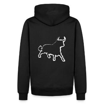 Stier | Büffel | Toro | Bulle - Männer Premium Bio Hoodie - Schwarz - Hinten - Nico (187cm)