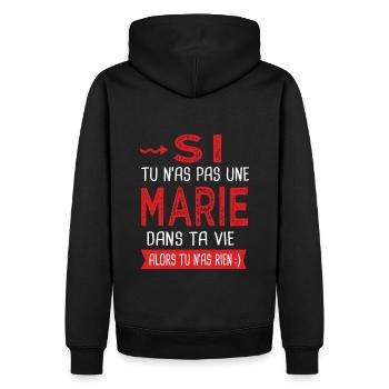 Marie Si tu n as pas une Marie dans ta vie Humour - Sweat à capuche Premium bio Homme - noir - Dos - Nico (187cm)